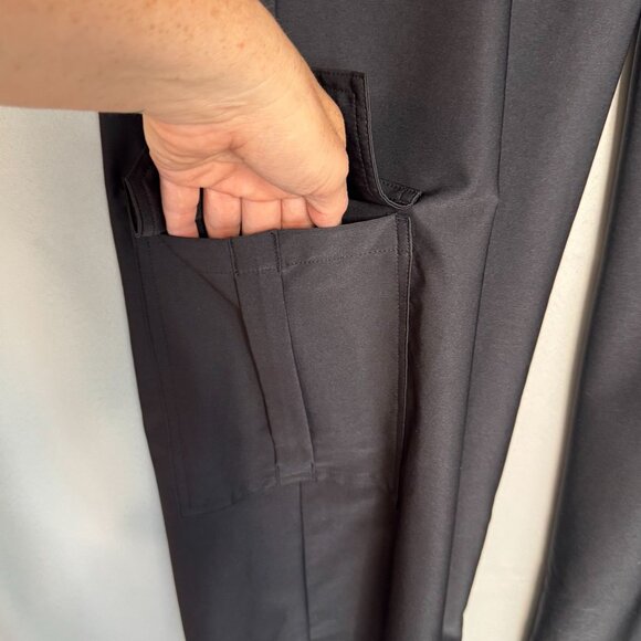 WEWoreWhat Wide Leg Utility Black Nylon Cargo Pull On Track Pants Size Medium - Picture 5 of 15